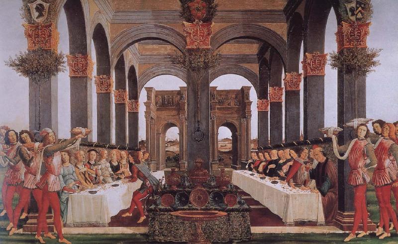 Sandro Botticelli The story of the wedding scene Spain oil painting art